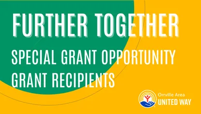 Further Together Special Grant Opportunity Grant Recipients - yellow and green background